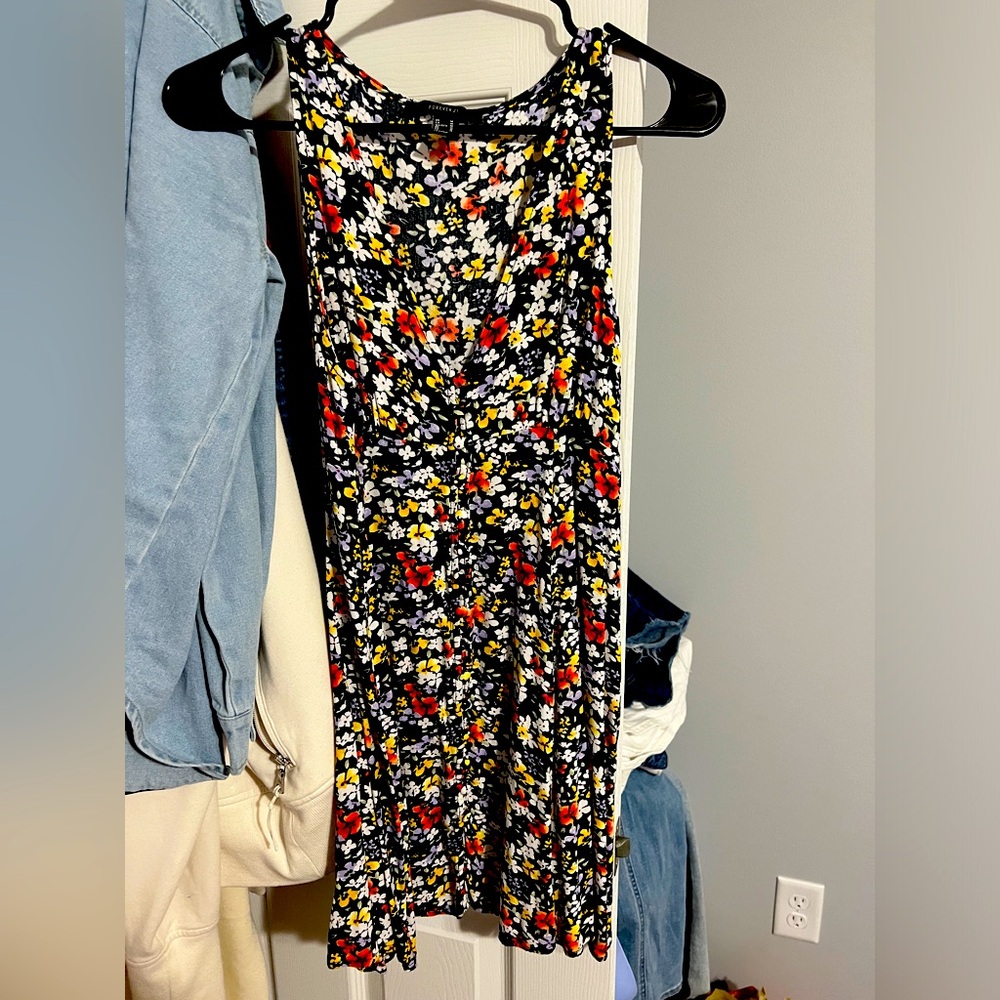 Black floral dress, size medium